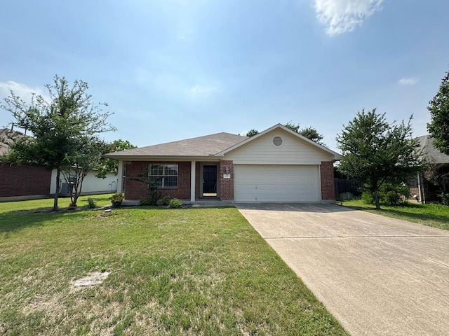 627 Columbine Ave, Cedar Park, TX 78613 - single story home featuring brick siding, an attached garage, and concrete driveway