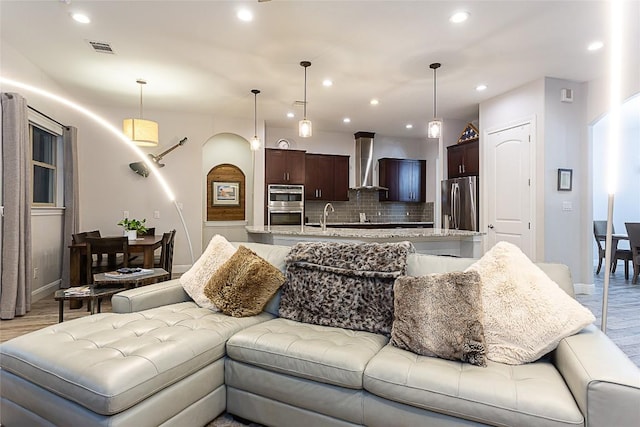 5608 Arroyo Rd, Austin, TX 78734 - living room with light wood-style flooring and recessed lighting