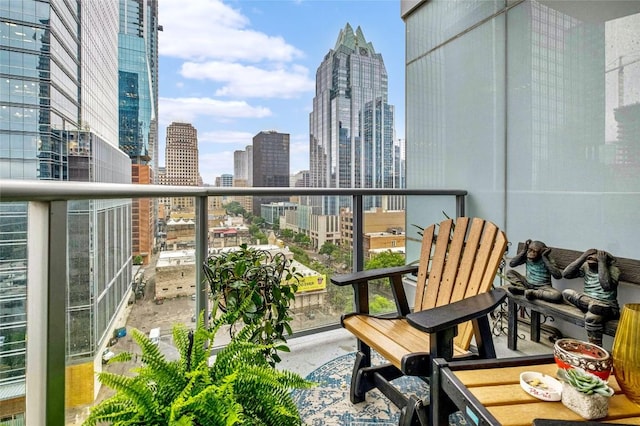 balcony with a city view