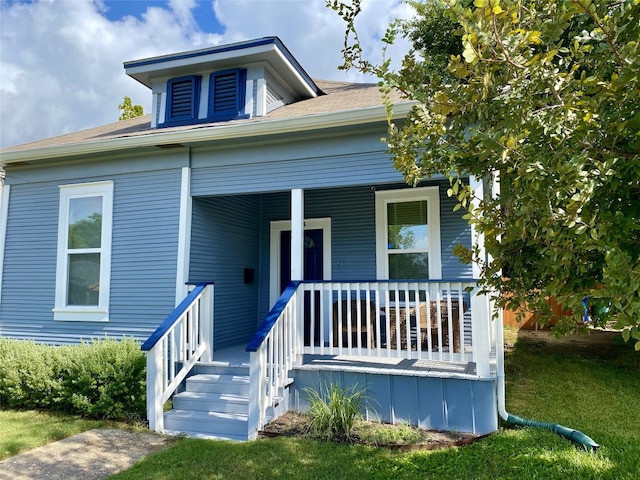 bungalow featuring a porch