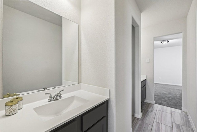20417 Whimbrel Ct, Pflugerville, TX 78660 - bathroom with vanity and baseboards