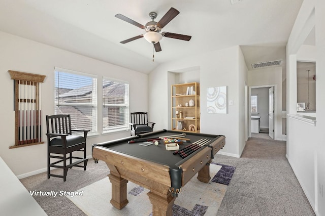 20417 Whimbrel Ct, Pflugerville, TX 78660 - rec room with ceiling fan, carpet flooring, and baseboards