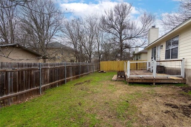 121 Winecup Path, Cedar Creek, TX 78612 - fenced backyard featuring a wooden deck