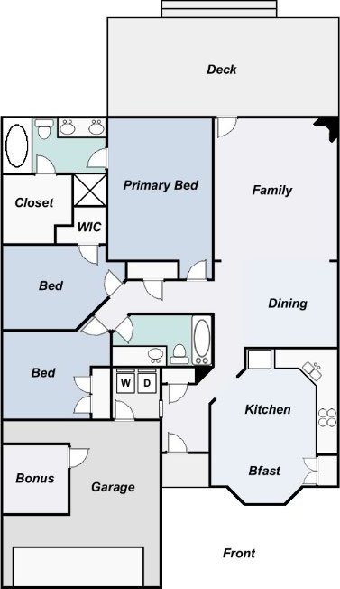 121 Winecup Path, Cedar Creek, TX 78612 - view of floor plan / room layout