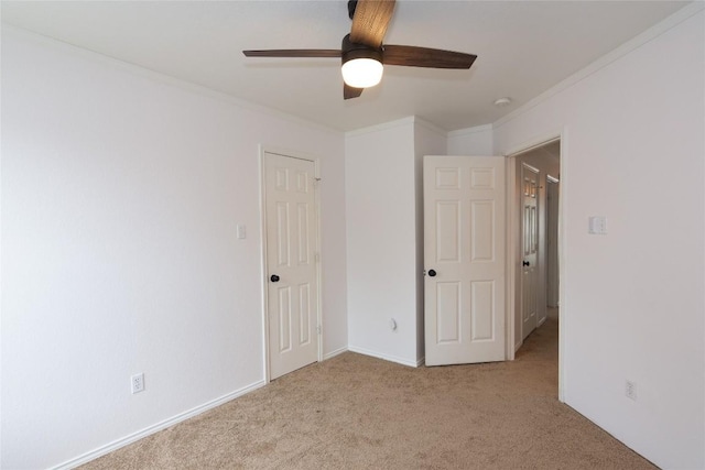 121 Winecup Path, Cedar Creek, TX 78612 - unfurnished bedroom with carpet floors, crown molding, and a ceiling fan