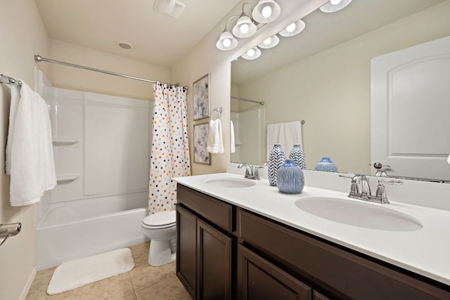 bathroom with tile patterned flooring, visible vents, a sink, and toilet