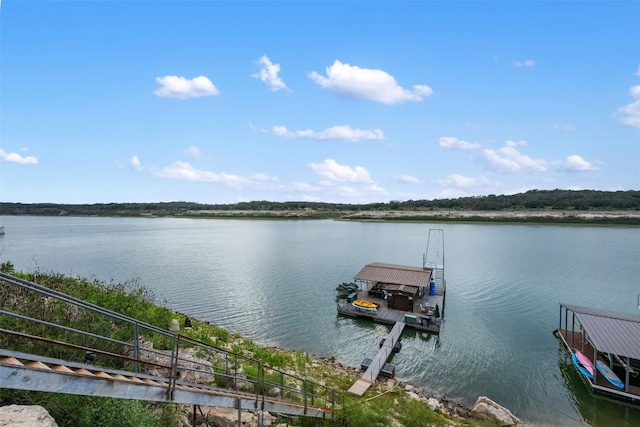 water view with a dock