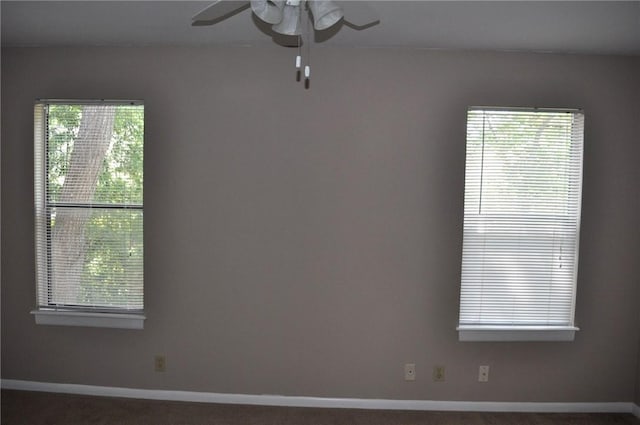 8106 Hood Cir, Austin, TX 78745 - carpeted spare room with ceiling fan, healthy amount of natural light, and baseboards