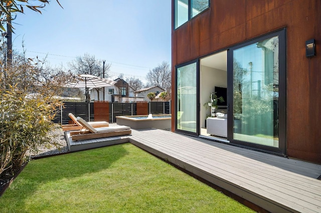 1712 Nash Ave Unit A, Austin, TX 78704 - view of yard with a deck and a hot tub