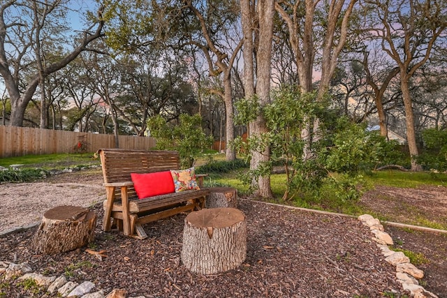 view of yard featuring fence
