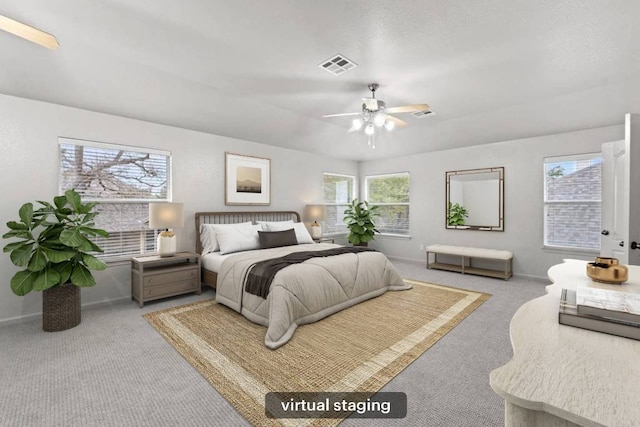 1532 Homewood Cir, Round Rock, TX 78665 - bedroom with carpet floors, baseboards, and ceiling fan