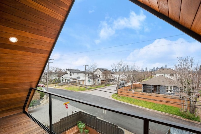 balcony with a residential view