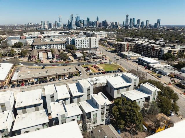 aerial view featuring a city view