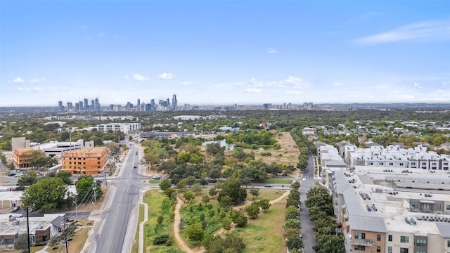 drone / aerial view with a view of city