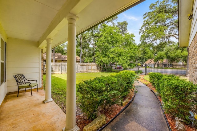 view of yard with fence