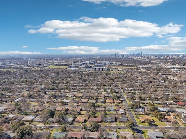 drone / aerial view with a view of city