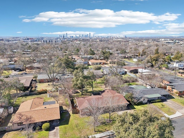 aerial view featuring a city view