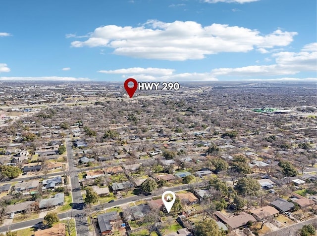 bird's eye view featuring a residential view