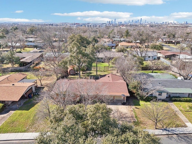 bird's eye view featuring a view of city