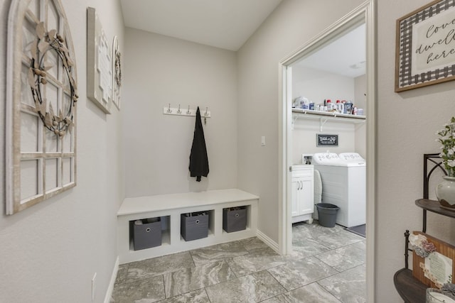 mudroom featuring washer / dryer