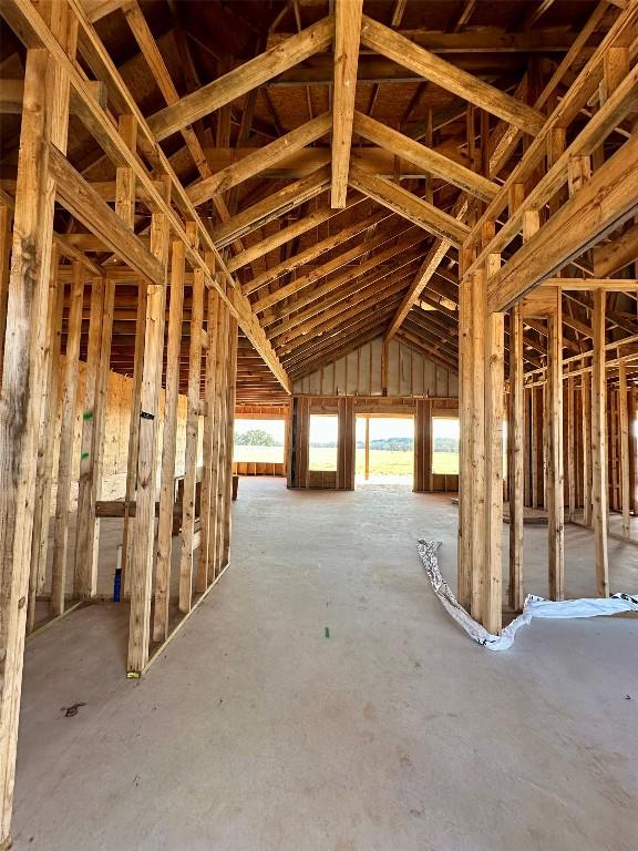 misc room with vaulted ceiling