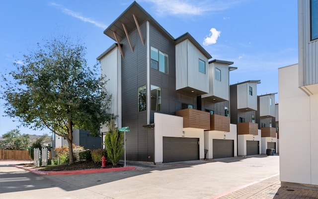 contemporary house featuring an attached garage