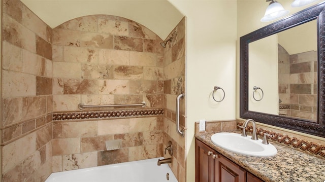 full bath featuring shower / washtub combination and vanity