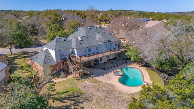 9288 Scenic Bluff Dr, Austin, TX 78733 - aerial view of property and surrounding area featuring a pool