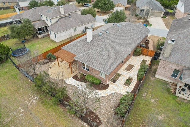 aerial view with a residential view