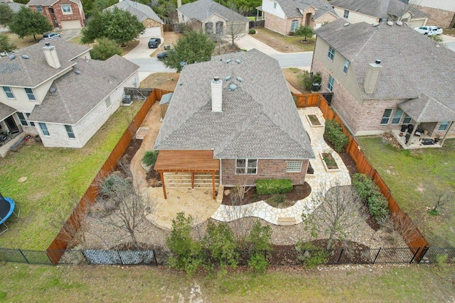 aerial view with a residential view