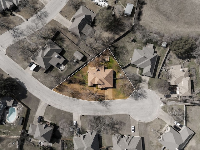 drone / aerial view with a residential view