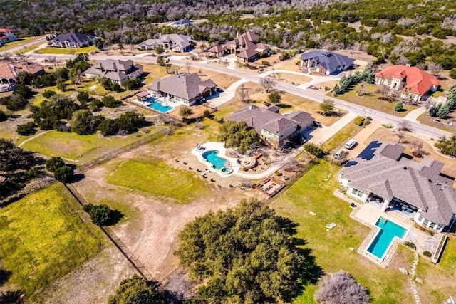 aerial view with a residential view