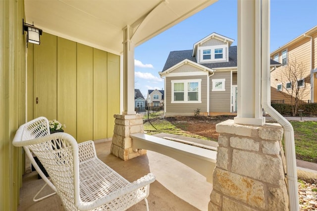 balcony featuring a porch