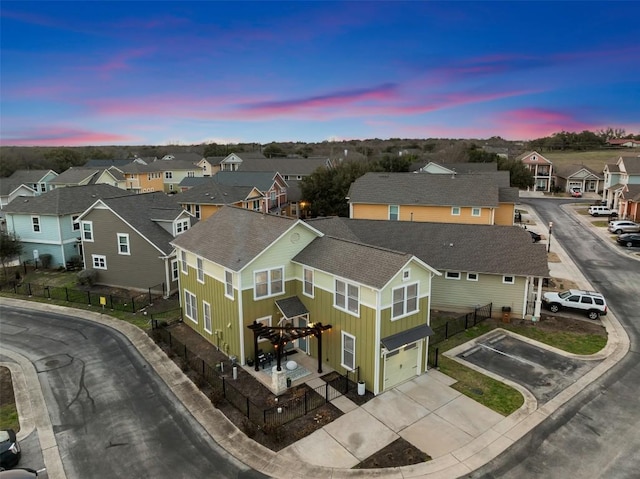 bird's eye view featuring a residential view