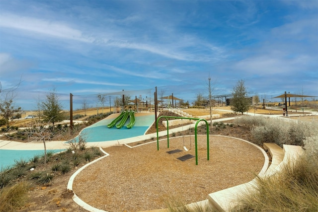 view of community featuring playground community