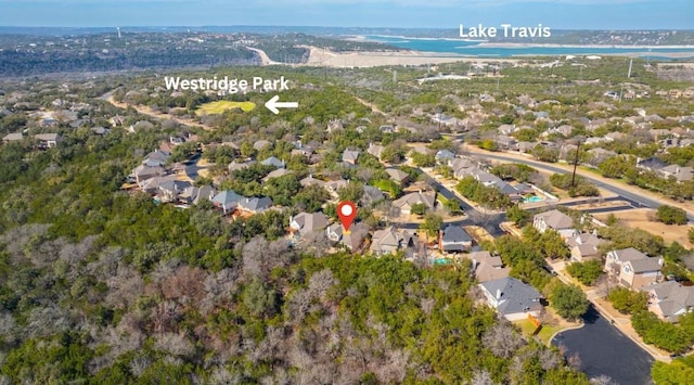 bird's eye view with a residential view