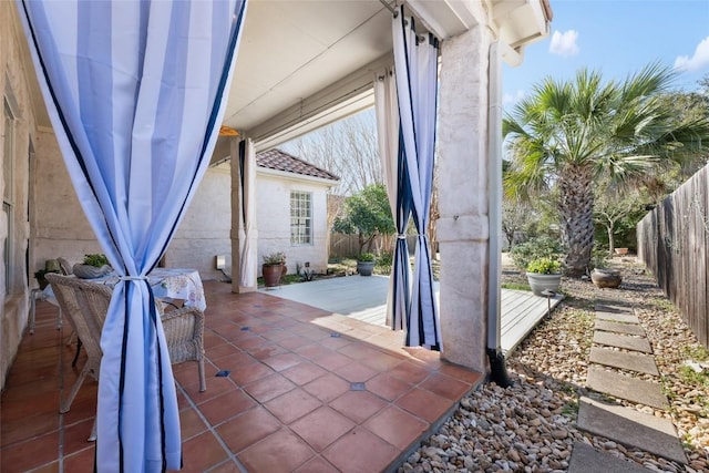 view of patio featuring a fenced backyard