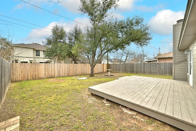 1807 Hollow Tree Blvd, Round Rock, TX 78681 - fenced backyard featuring a wooden deck
