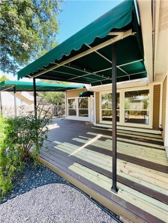 wooden terrace with fence