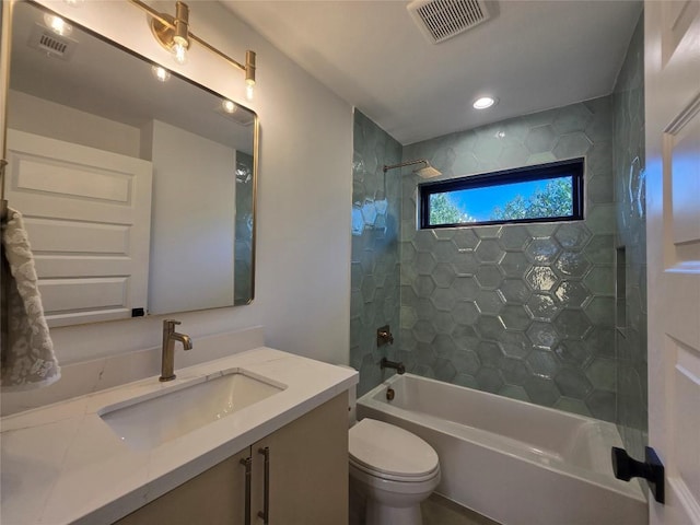 5305 Grover Ave Unit 2, Austin, TX 78756 - bathroom featuring bathing tub / shower combination, vanity, and recessed lighting