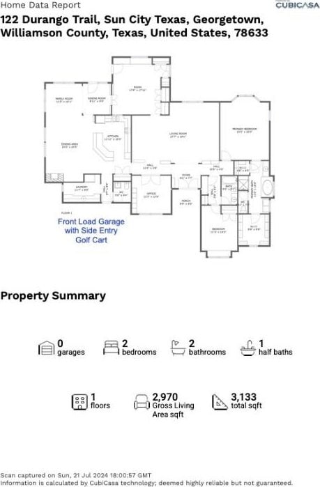 122 Durango Trl, Georgetown, TX 78633 - property floor plan