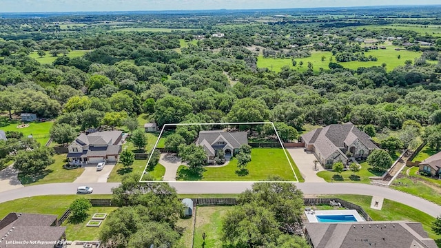 430 Archstone Loop, Belton, TX 76513 - aerial view of property and surrounding area with property boundaries highlighted and a pool area