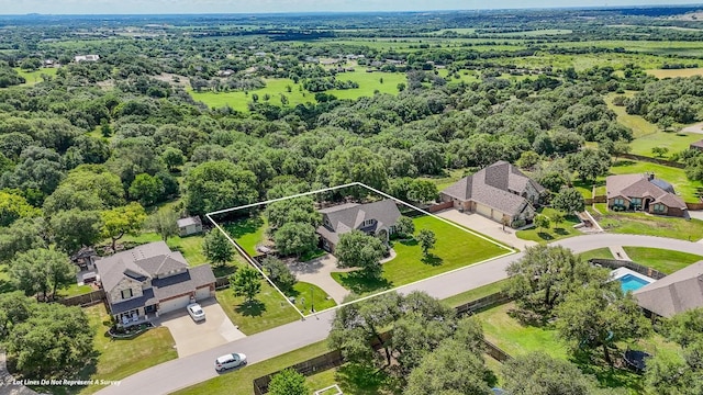 430 Archstone Loop, Belton, TX 76513 - aerial view of residential area with property boundaries highlighted and a heavily wooded area