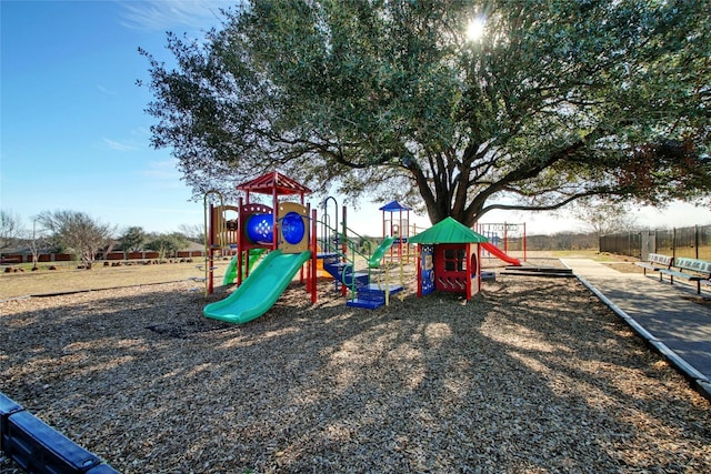 community play area featuring fence