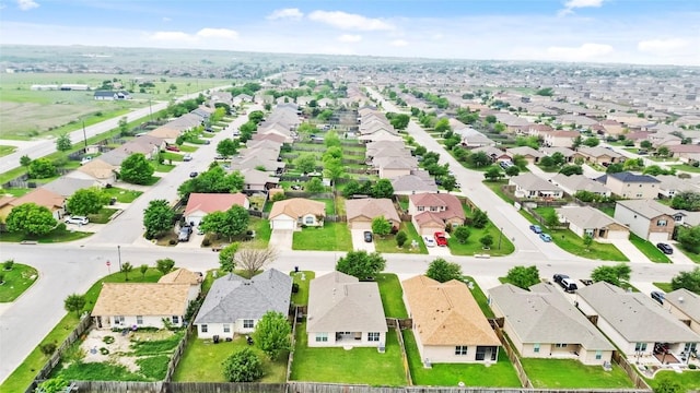 birds eye view of property with a residential view