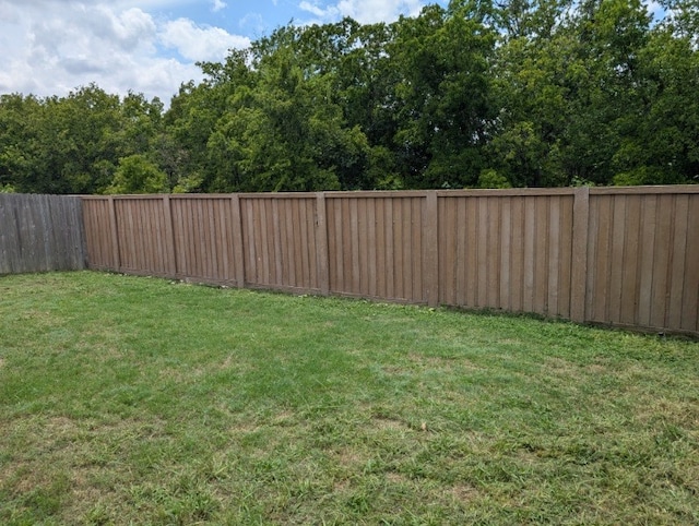 view of yard featuring a fenced backyard