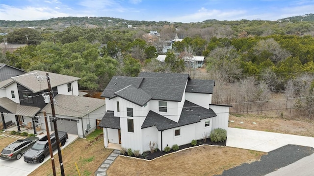 bird's eye view with a residential view