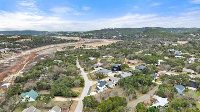 aerial view with a residential view and a mountain view