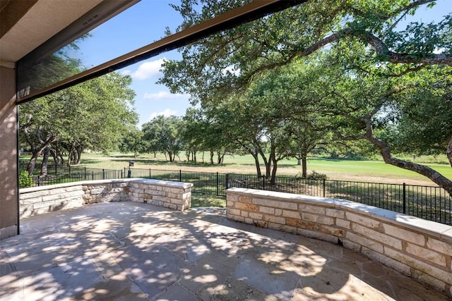 view of patio with a fenced backyard