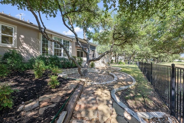 view of yard with fence